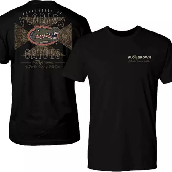 FloGrown Men's M Florida Gators Flag Crew Neck Short Sleeve T-Shirt Black - Picture 1 of 12